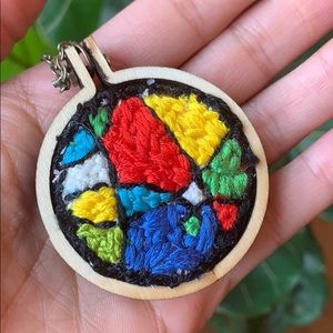 Unique embroidery necklace